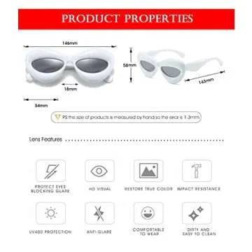 Stylish EYLRIM Cat Eye Sunglasses for Trendy Women