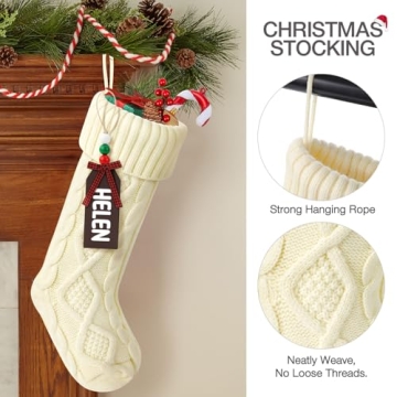 Hommtina Personalized Knitted Christmas Stockings 18"