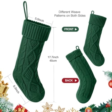 Hommtina Personalized Knitted Christmas Stockings 18"