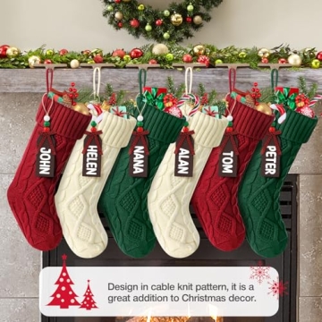 Hommtina Personalized Knitted Christmas Stockings 18"