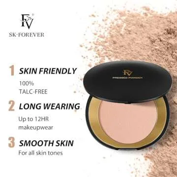 FV Flawless Matte Pressed Powder - Oil-Control & Long-Lasting Coverage, Lightweight Baking Setting P...