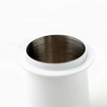 Crema Coffee Products - 54mm Dosing Cup - White - 100% Stainless Steel - Espresso Coffee Dosing Cup ...