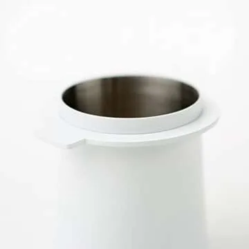 Crema Coffee Products - 54mm Dosing Cup - White - 100% Stainless Steel - Espresso Coffee Dosing Cup - Compatible with 54mm Breville Portafilters
