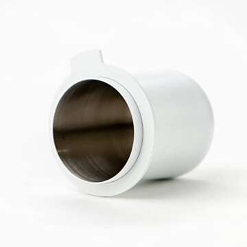 Crema Coffee Products - 54mm Dosing Cup - White - 100% Stainless Steel - Espresso Coffee Dosing Cup - Compatible with 54mm Breville Portafilters