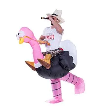 Spooktacular Creations Inflatable Costume Riding an Ostrich Air Blow-up Deluxe Halloween Costume - A...