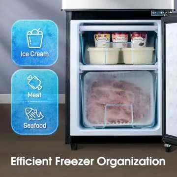 Anypro 4.0 Cu Ft Mini Fridge with Bottom Freezer for Small Spaces