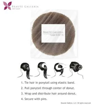 Beaute Galleria Hair Donut Bun Maker Ring Style Mesh Chignon Ballet Sock Bun (Medium, Brown)