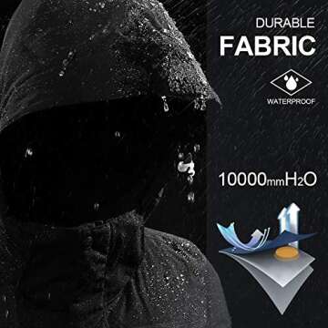 CAMEL CROWN Women’s Mountain Snow Waterproof Ski Jacket Detachable Hood Windproof Fleece Parka Rain Jackt Winter Coat (New Black, l)