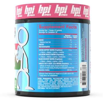 BPI Sports Best BCAA - BCAA Powder Post Workout Sports Drink with Branched Chain Amino Acids for Hydration & Recovery, for Men & Women - Watermelon Ice - 30 Servings