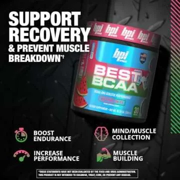 BPI Sports Best BCAA - BCAA Powder Post Workout Sports Drink with Branched Chain Amino Acids for Hydration & Recovery, for Men & Women - Watermelon Ice - 30 Servings