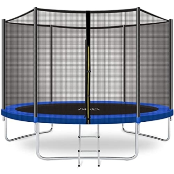 YAKEY Trampoline 10FT 12FT 15FT Recreational Trampolines with Safety Enclosure Net, ASTM Approved Co...