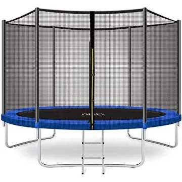 YAKEY Trampoline 10FT 12FT 15FT Recreational Trampolines with Safety Enclosure Net, ASTM Approved Co...