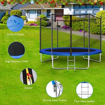YAKEY Trampoline Outdoor Fun for All Ages 10FT 12FT 15FT