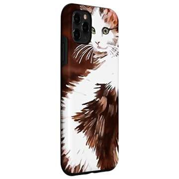iPhone 11 Pro Max Elegant Long Haired Calico Cat Pet Portrait Case