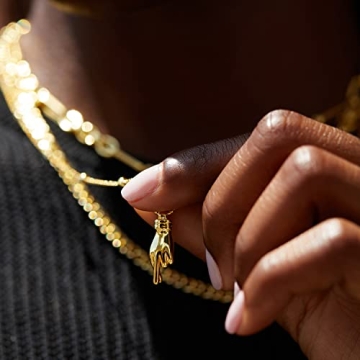 FRUMOS 18K Gold Plated Dainty Choker Layering Necklace