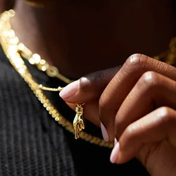 FRUMOS 18K Gold Plated Dainty Choker Layering Necklace