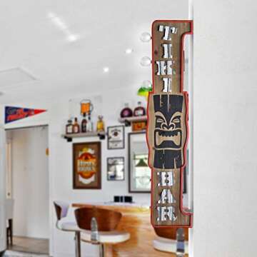 American Art Decor Vintage LED Marquee Wall Decor - Retro Wall Sign w/LED Light Bulbs - Battery Oper...