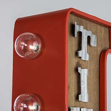 Vintage LED Marquee Wall Decor - Battery Operated Retro Charm