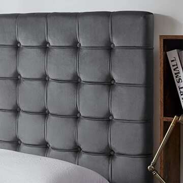 Tavira Allure® College Dorm Headboard - Ribbon Tufted - Charcoal Gray