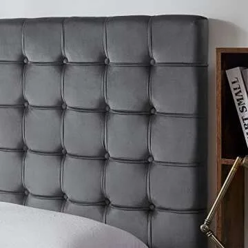 Tavira Allure® College Dorm Headboard - Ribbon Tufted - Charcoal Gray