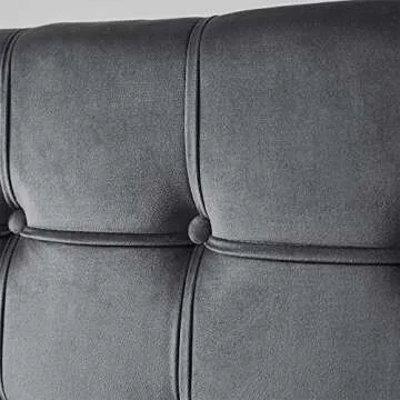 Tavira Allure® College Dorm Headboard - Ribbon Tufted - Charcoal Gray