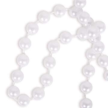 Kangaroo Flapper Beads - Elegant 48" Faux Pearl Necklace