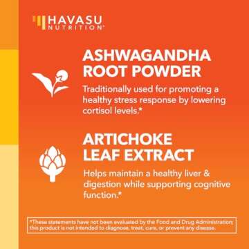Ashwagandha Capsules 1000mg with Artichoke - Vegan Stress Support