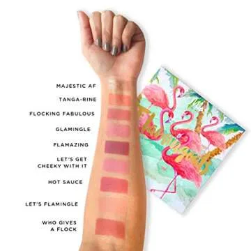 'Flamingoals' Blush Palette - 9 Shades of Reds and Pinks For All Skin Tones. Vegan And Clean Skin Care.