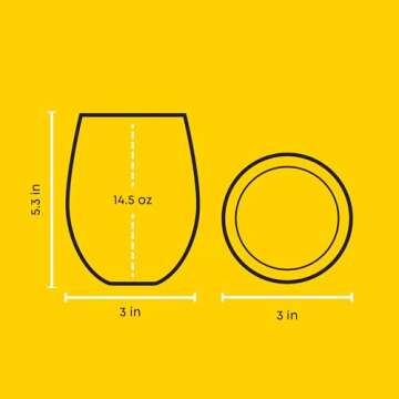 JoyJolt Disney Mickey Mouse Squad Collection Tumblers. 15oz Stemless Wine Glasses Set of 4 Stemless ...