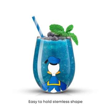 JoyJolt Disney Mickey Mouse Squad Collection Tumblers. 15oz Stemless Wine Glasses Set of 4 Stemless Drinking Glasses. Disney Gifts Stuff, Disney Wine Glass Mickey Mouse Cup Set