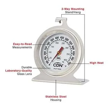 CDN High Heat Oven Thermometer - Precision Cooking Made Easy