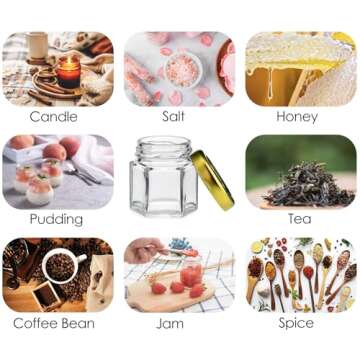 Adabocute 20 Pack Mini Honey Jars - Elegant Glass Honey Pot With Honey Dipper, Gold Lid, Bee Pendants and Jutes - Perfect For Baby Shower Favors, Wedding Favors