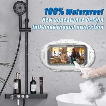 URROY Shower Phone Holder Waterproof Rotation for All Phones