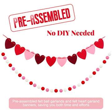 Fovths Valentine’s Day Garland Set for Easy Decor