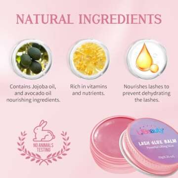 Libeauty Lash Lift Glue Balm & Lash Lift Liquid Glue*2pcs Eyelash Lift Adhesive Strong Sticky Fruit Flavor Eyelash & Eyebrow Perm Glue Balm Brow Lamination Gel