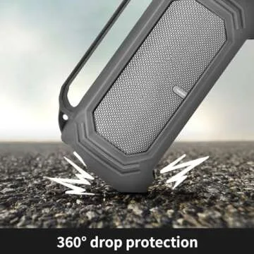 Silicone Protective Case for JBL Charge 5 with Shoulder Strap and Top Handle- Waterproof, Durable Cover for JBL Charge 5 Portable Bluetooth Speaker, Accessory for Outdoor Use (Grey)