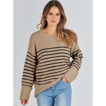 Stylish ANRABESS Fuzzy Knit Oversized Sweater for Women