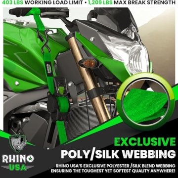 Rhino USA Retractable Ratchet Tie Down Straps 10ft 1209lb