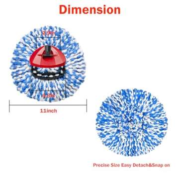 4 Pack Mop Replace Heads Compatible for O Cedar Spin Mop Refill - Machine Washable & Eco-Friendly