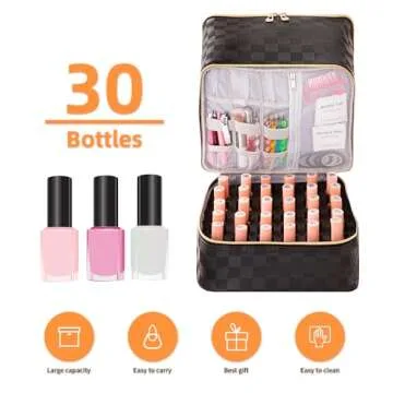 KGMCARE Nail Polish Organizer Bag - Travel Friendly & Stylish