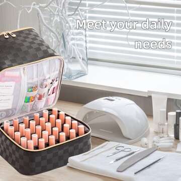 KGMCARE Nail Polish Organizer Bag - Travel Friendly & Stylish