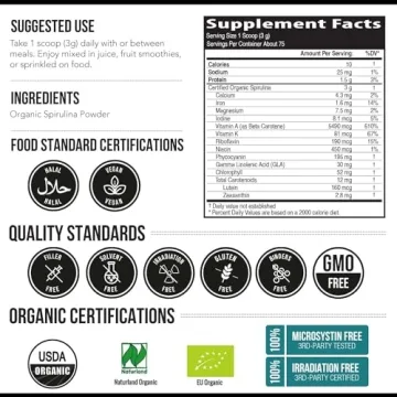 Organic Spirulina Powder – Best Nutrient Density Superfood