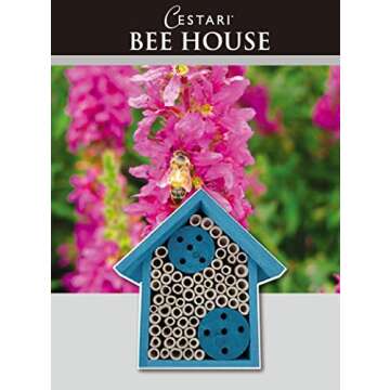 Mason Bee Houses and Supplies : Hand Made Bamboo Tube Bee Hotel for Solitary Bees - Attract More Gentle Pollinating Bees to Your Garden with a Safe Bee Home Made from FSC Certified Wood