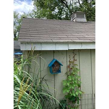 Mason Bee Houses and Supplies : Hand Made Bamboo Tube Bee Hotel for Solitary Bees - Attract More Gentle Pollinating Bees to Your Garden with a Safe Bee Home Made from FSC Certified Wood