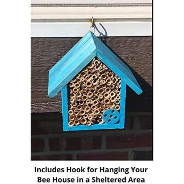 Mason Bee Houses and Supplies : Hand Made Bamboo Tube Bee Hotel for Solitary Bees - Attract More Gentle Pollinating Bees to Your Garden with a Safe Bee Home Made from FSC Certified Wood