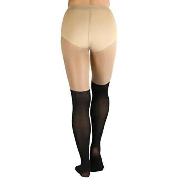 ToBeInStyle Women's Adorable Cat Nylon Pantyhose - Black/Nude - OS