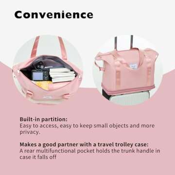 NiceUU Travel Rolling Duffel Bag with Removable Wheels,Expandable Foldable Carry-On Luggage for Trip or Hospitalization (blue)