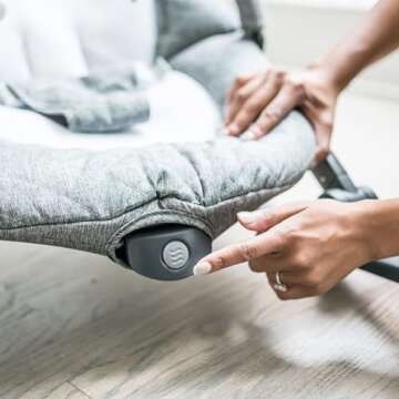 Baby Delight Aura Deluxe | Portable Baby Bouncer for Infants | Baby Rocker | Quilted Charcoal Tweed