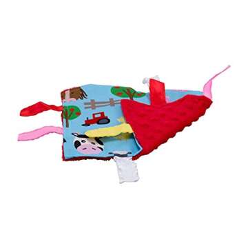 Baby Sensory Crinkle & Teething Square Lovey with Closed Ribbon Tags Enhances Cognitive Social & Emo...
