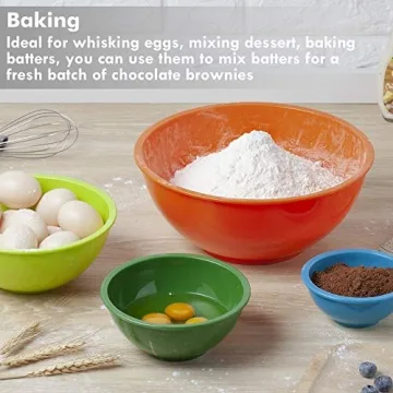 YIHONG 6-Piece Plastic Mixing Bowls Set Colorful Nesting Design